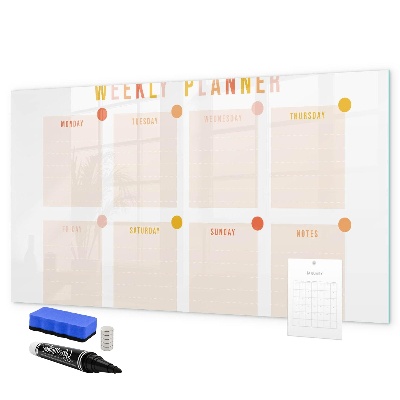 Magnettafel zum schreiben Wochenplaner mit Platz für Fotos