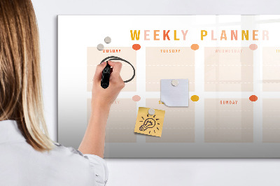 Magnettafel zum schreiben Wochenplaner mit Platz für Fotos