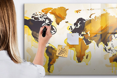 Schreib magnettafel Weltkarte mit Fotostandorten