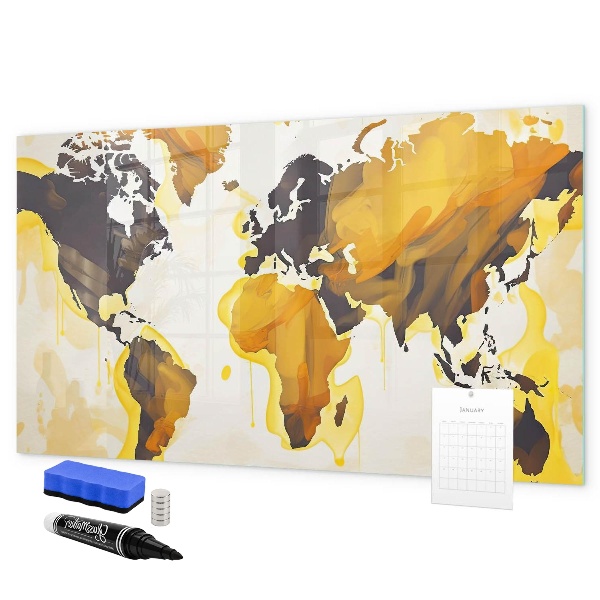 Schreib magnettafel Weltkarte mit Fotostandorten