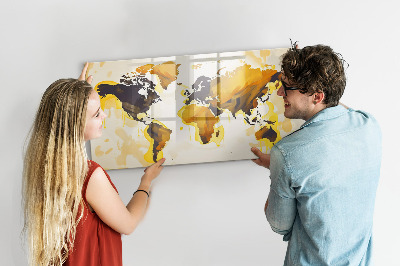 Schreib magnettafel Weltkarte mit Fotostandorten
