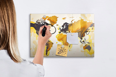Schreib magnettafel Weltkarte mit Fotostandorten