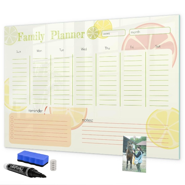 Schreib magnettafel Familienplaner mit Platz für Fotos