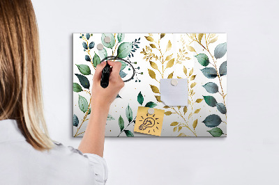 Schreib magnettafel Grüne Blätter und Erinnerungen in Fotos