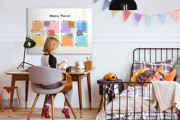 Magnettafel zum schreiben Wochenplaner mit Platz für Fotos