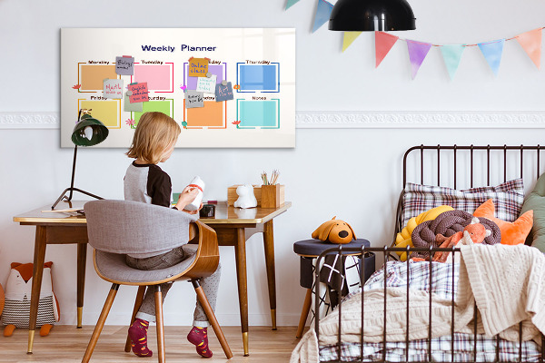 Magnettafel zum schreiben Wochenplaner mit Platz für Fotos