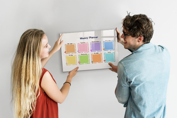 Magnettafel zum schreiben Wochenplaner mit Platz für Fotos