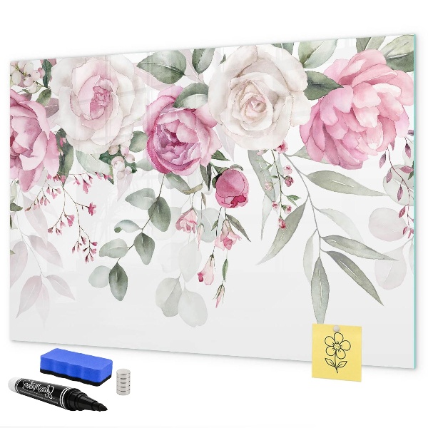 Magnettafel zum schreiben Blumenmuster für Fotos und Notizen