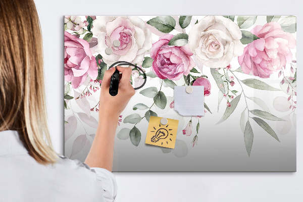 Magnettafel zum schreiben Blumenmuster für Fotos und Notizen