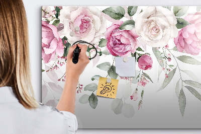 Magnettafel zum schreiben Blumenmuster für Fotos und Notizen