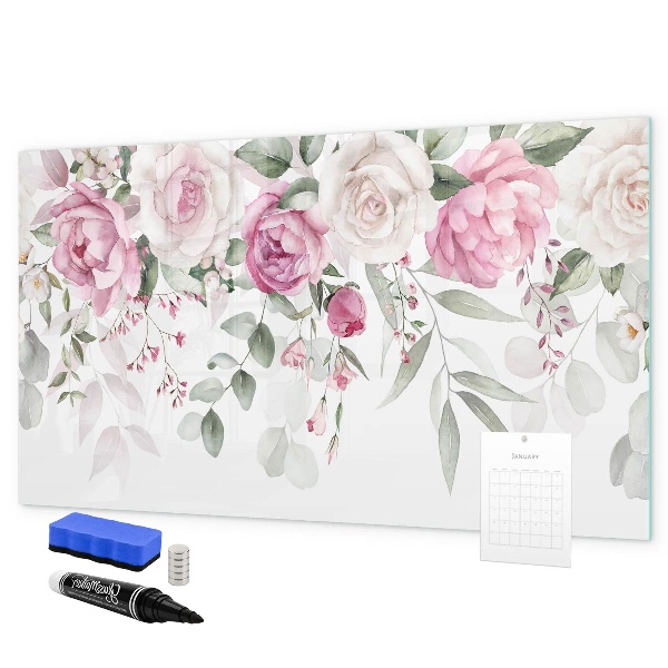 Magnettafel zum schreiben Blumenmuster für Fotos und Notizen