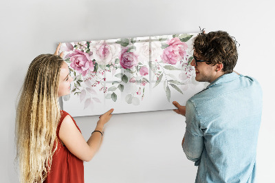 Magnettafel zum schreiben Blumenmuster für Fotos und Notizen