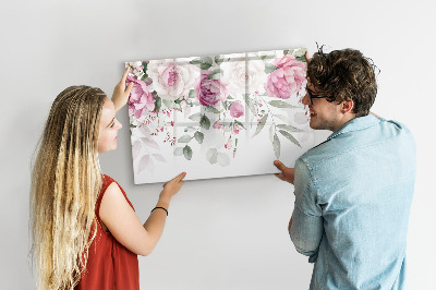 Magnettafel zum schreiben Blumenmuster für Fotos und Notizen