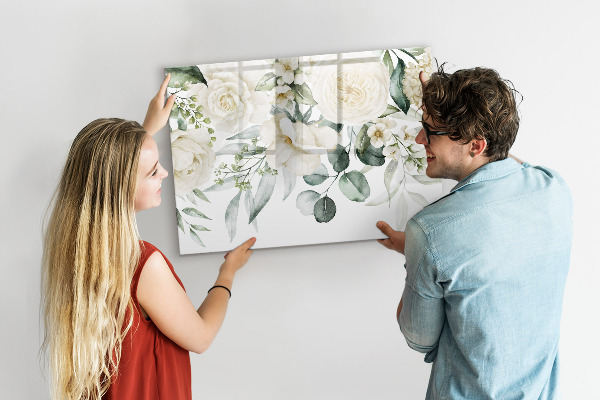 Magnettafel zum schreiben Blumenmotiv mit Platz für Fotos