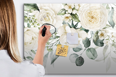 Magnettafel zum schreiben Blumenmotiv mit Platz für Fotos