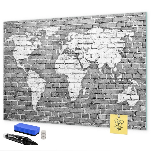 Schreib magnettafel Weltkarte mit Fotostandorten