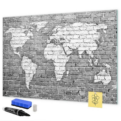 Schreib magnettafel Weltkarte mit Fotostandorten