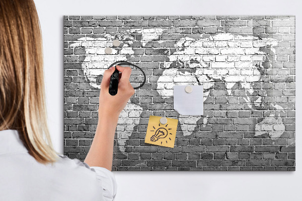 Schreib magnettafel Weltkarte mit Fotostandorten