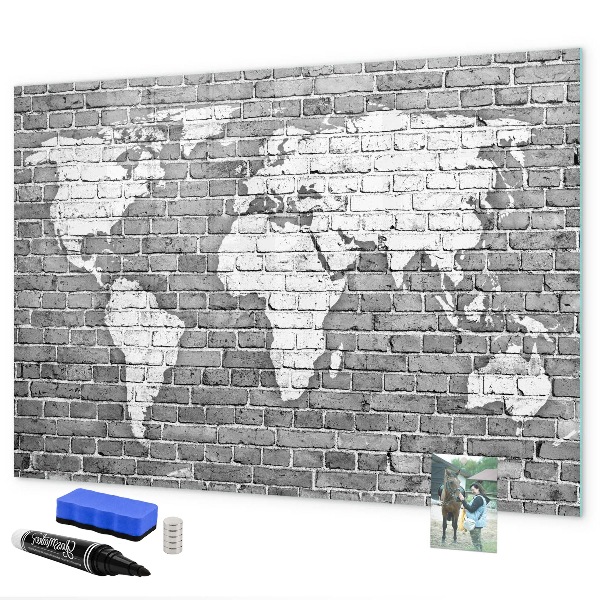 Schreib magnettafel Weltkarte mit Fotostandorten