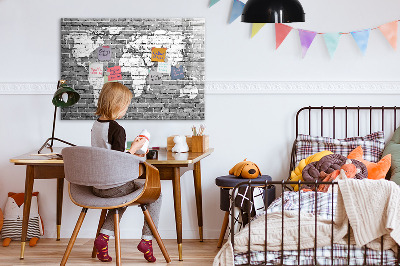 Schreib magnettafel Weltkarte mit Fotostandorten
