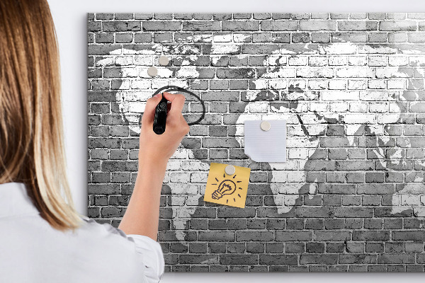 Schreib magnettafel Weltkarte mit Fotostandorten