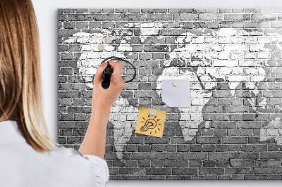 Schreib magnettafel Weltkarte mit Fotostandorten