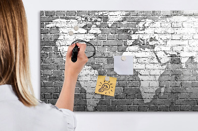 Schreib magnettafel Weltkarte mit Fotostandorten