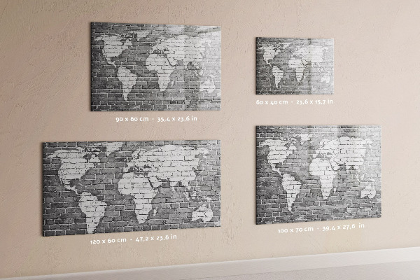 Schreib magnettafel Weltkarte mit Fotostandorten