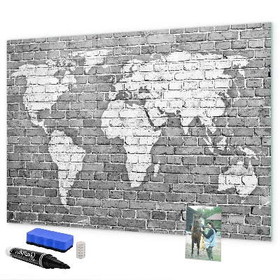Schreib magnettafel Weltkarte mit Fotostandorten