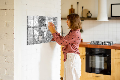 Schreib magnettafel Weltkarte mit Fotostandorten