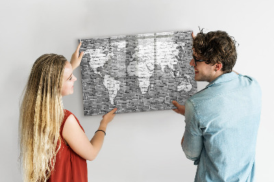 Schreib magnettafel Weltkarte mit Fotostandorten