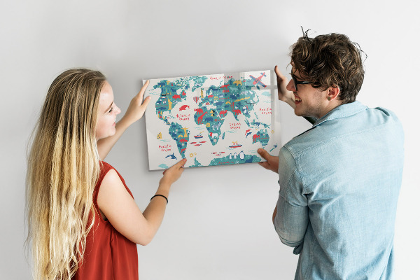 Magnettafel zum schreiben Interaktive Weltkarte mit Magneten