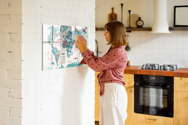 Magnettafel zum schreiben Interaktive Weltkarte mit Magneten