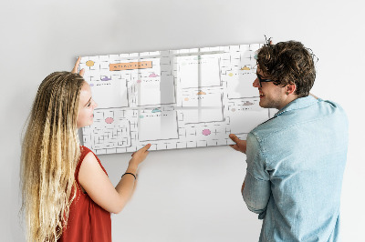 Schreib magnettafel Wochenplan mit Platz für Fotos