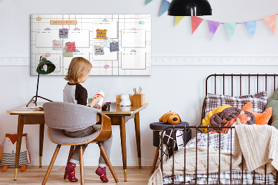 Schreib magnettafel Wochenplan mit Platz für Fotos