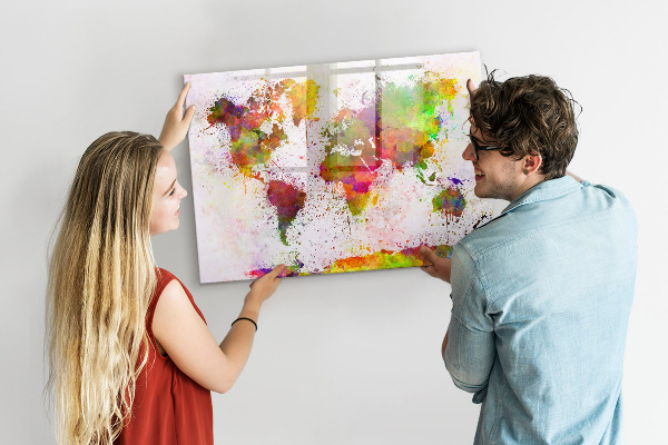 Magnettafel zum schreiben Bunte Karte mit Fotopunkten