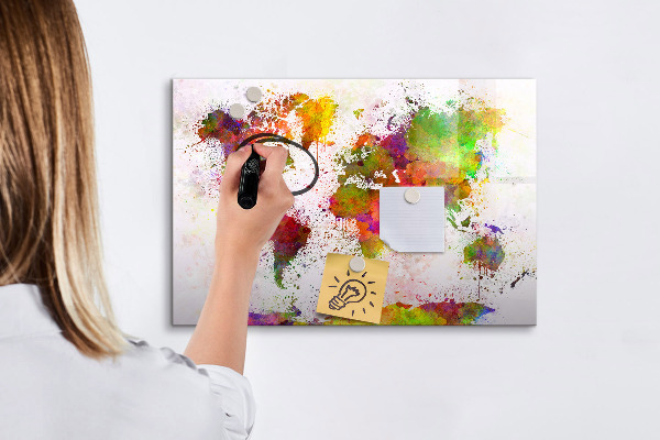 Magnettafel zum schreiben Bunte Karte mit Fotopunkten