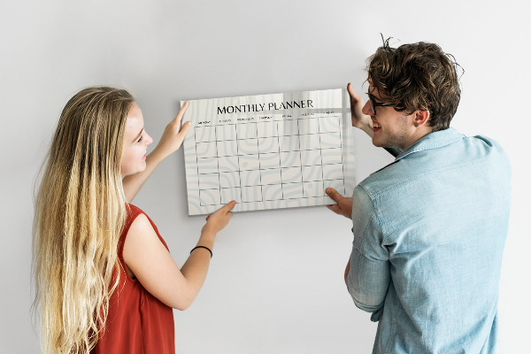 Magnettafel zum schreiben Monatsplaner mit Platz für Fotos