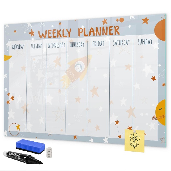Magnettafel zum schreiben Wochenplaner mit Platz für Fotos