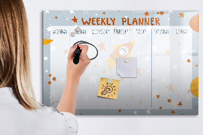 Magnettafel zum schreiben Wochenplaner mit Platz für Fotos