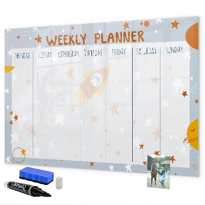 Magnettafel zum schreiben Wochenplaner mit Platz für Fotos