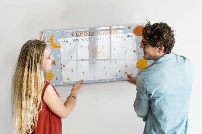Magnettafel zum schreiben Wochenplaner mit Platz für Fotos