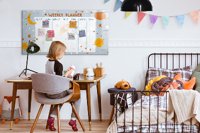 Magnettafel zum schreiben Wochenplaner mit Platz für Fotos