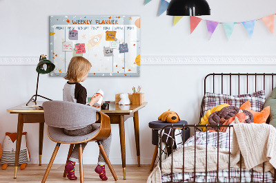 Magnettafel zum schreiben Wochenplaner mit Platz für Fotos