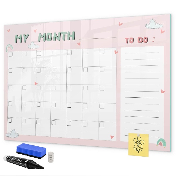 Schreib magnettafel Monatsplanung mit Freunden und Fotos