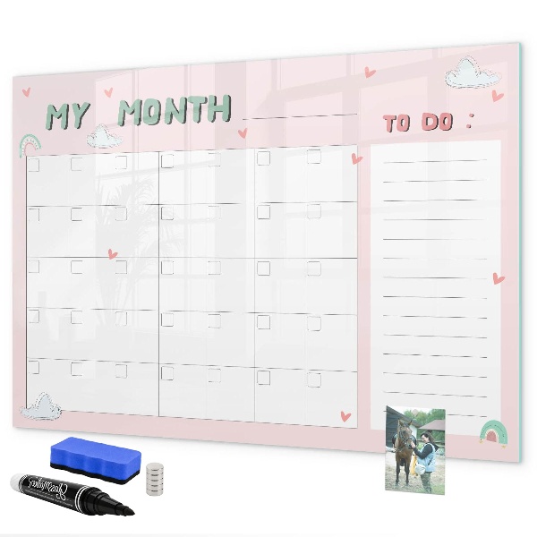 Schreib magnettafel Monatsplanung mit Freunden und Fotos