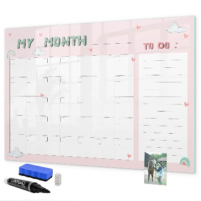 Schreib magnettafel Monatsplanung mit Freunden und Fotos