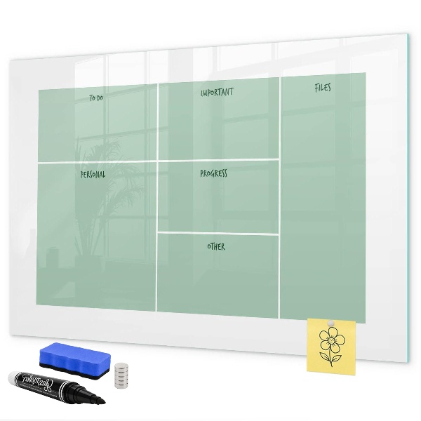 Magnettafel zum schreiben Organizer mit Notizen und Fotos