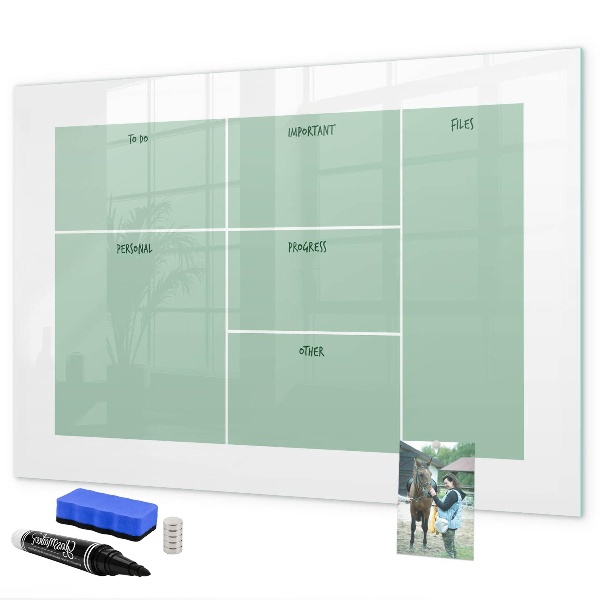 Magnettafel zum schreiben Organizer mit Notizen und Fotos