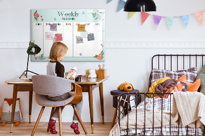 Magnettafel zum schreiben Wochenplaner mit Platz für Fotos